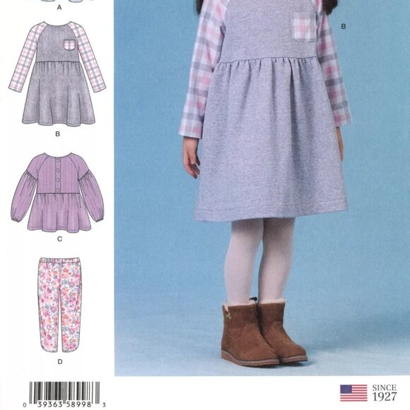 Simplicity S8998 Sportswear Dress, Top & Pants Sz 3-8 - Picture 2 of 2